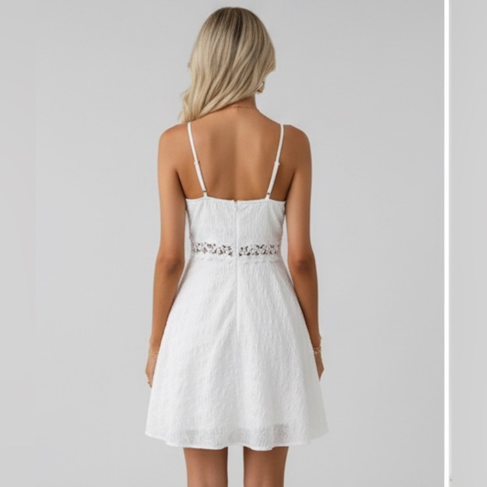 Boho Guipure Lace Insert Cami Dress White - Picture 3 of 8